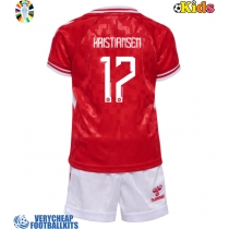 Denmark Victor Kristiansen #17 Replica Home Minikit Euro 2024 Short Sleeve (+ pants)